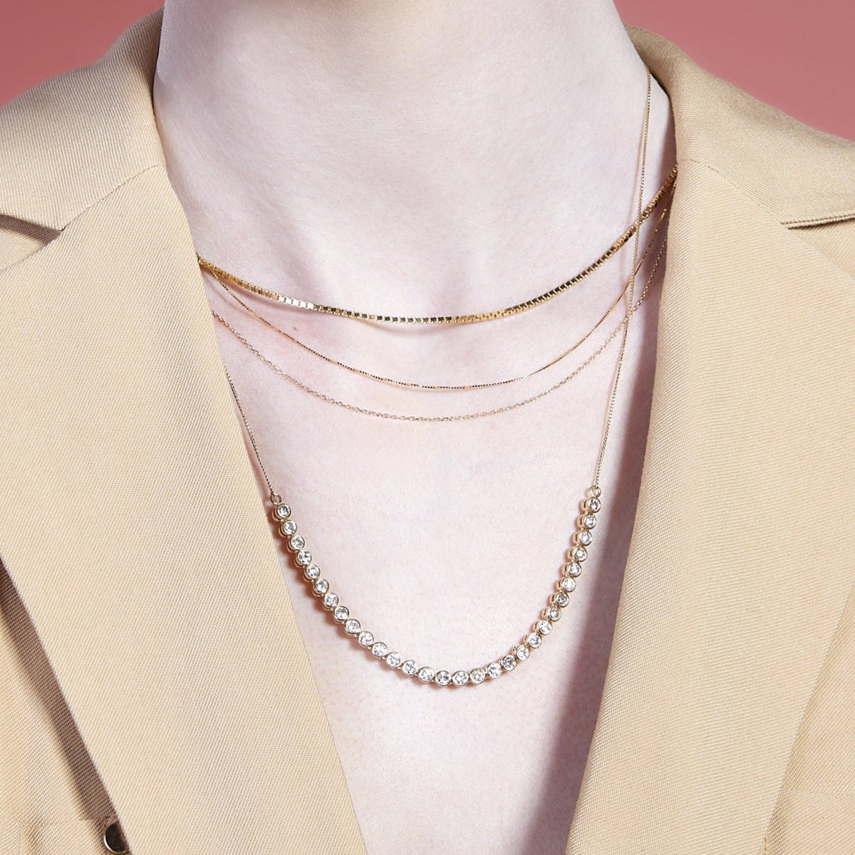 Gold Diamond Cut Chain Necklace