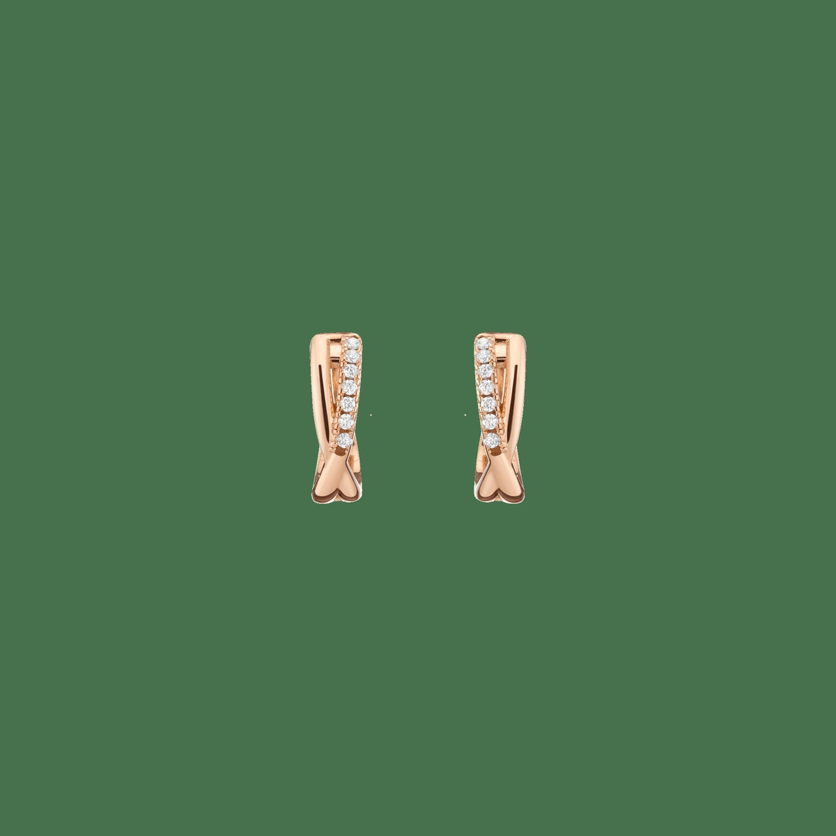 Diamond Crossover Huggie Earrings