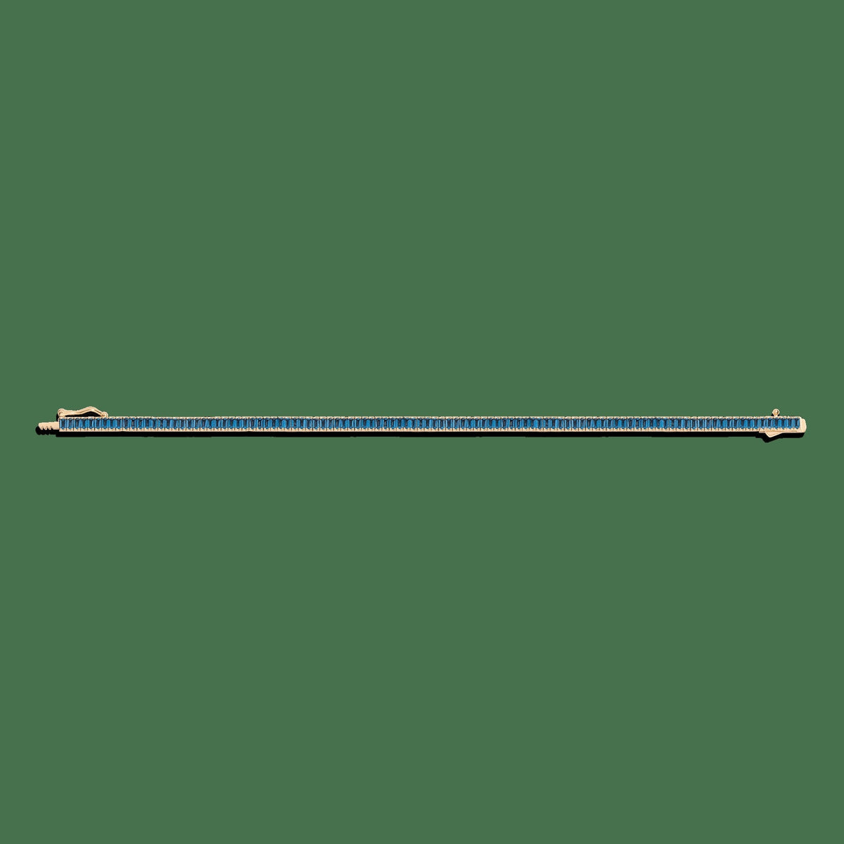 Lab Grown Blue Topaz Baguette Tennis Bracelet