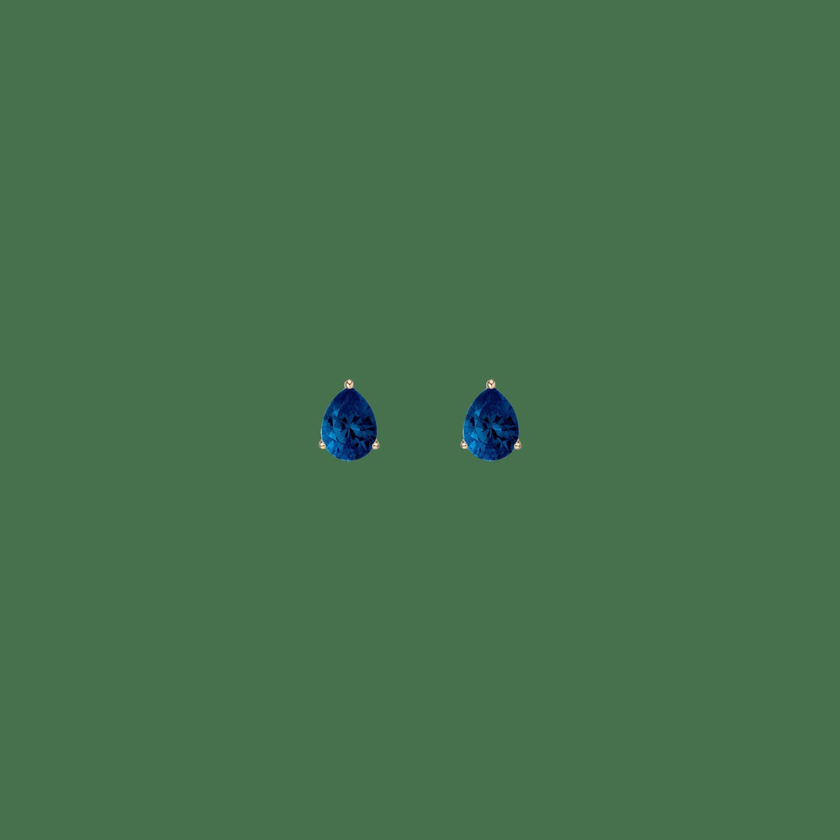 Pear Gemstone Solitaire Stud Earrings