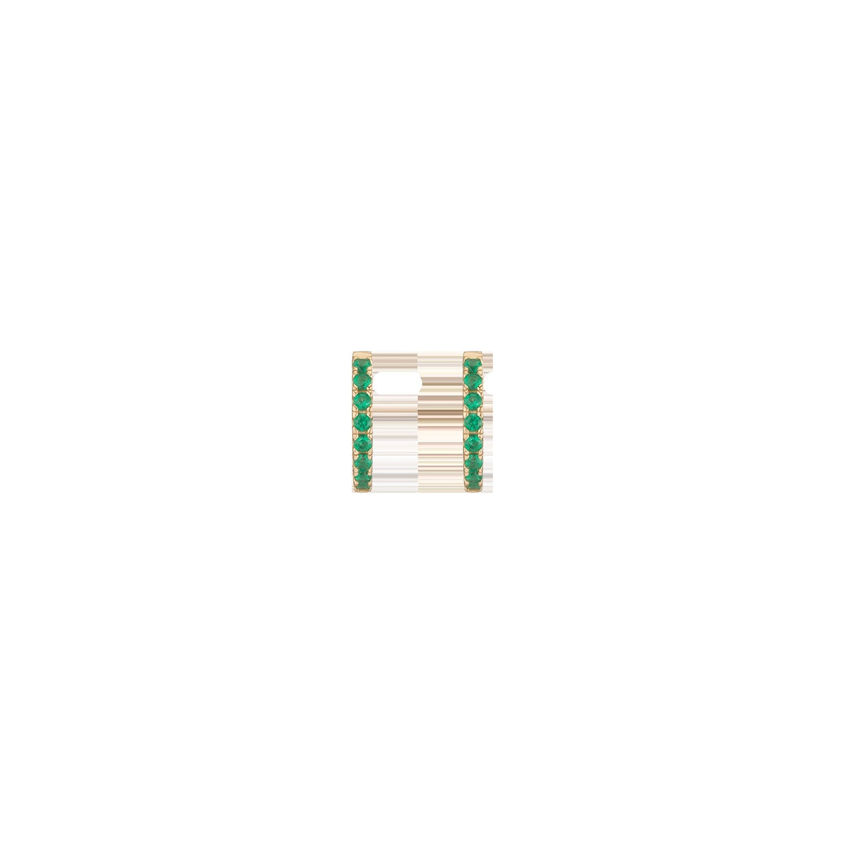 Lab Grown Green Emerald Huggie Earrings