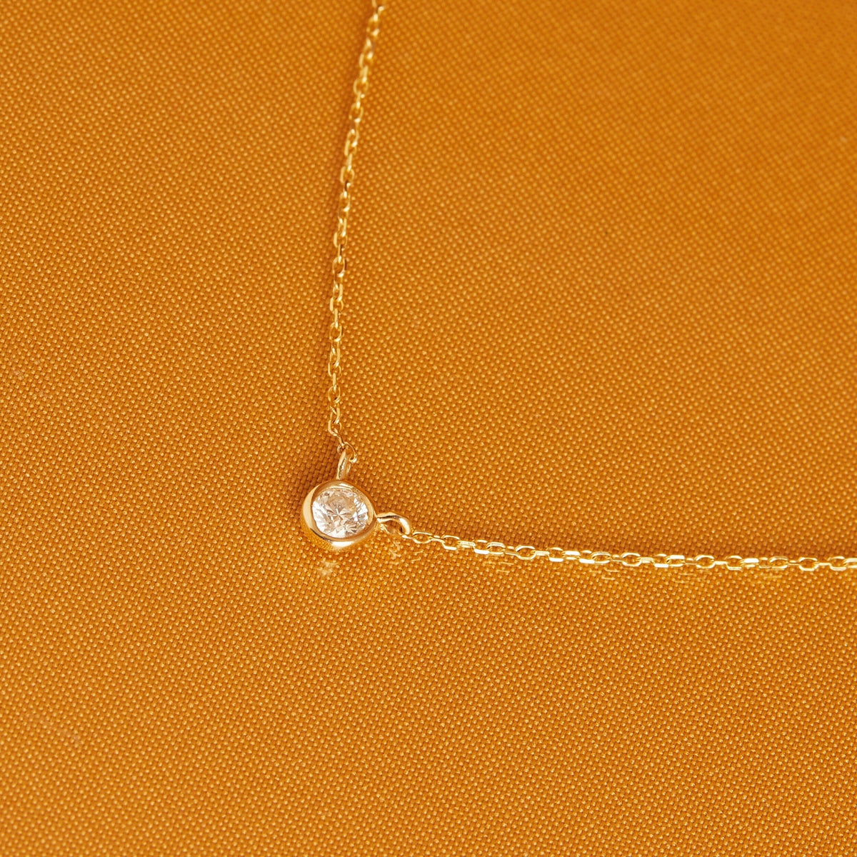 Medium Diamond Bezel Necklace
