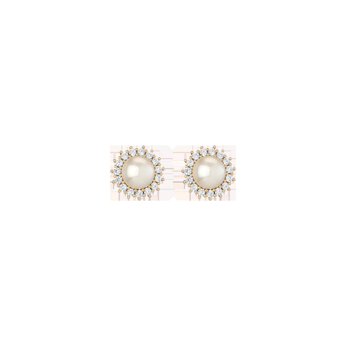 Aurate x Marilyn Monroe: Lab Grown White Sapphire Pearl Earrings