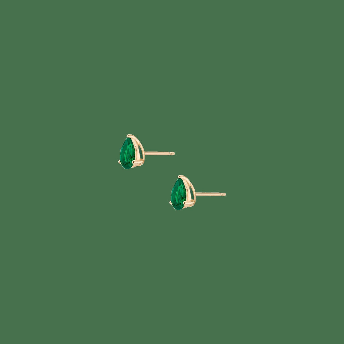 Pear Gemstone Solitaire Stud Earrings