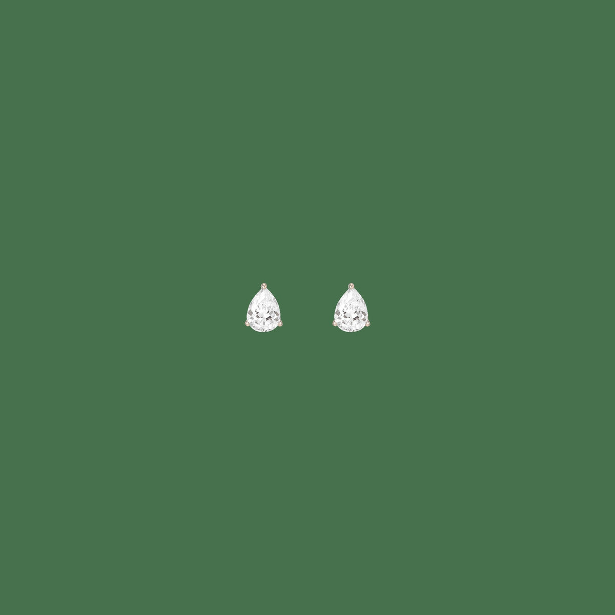 Pear Gemstone Solitaire Stud Earrings
