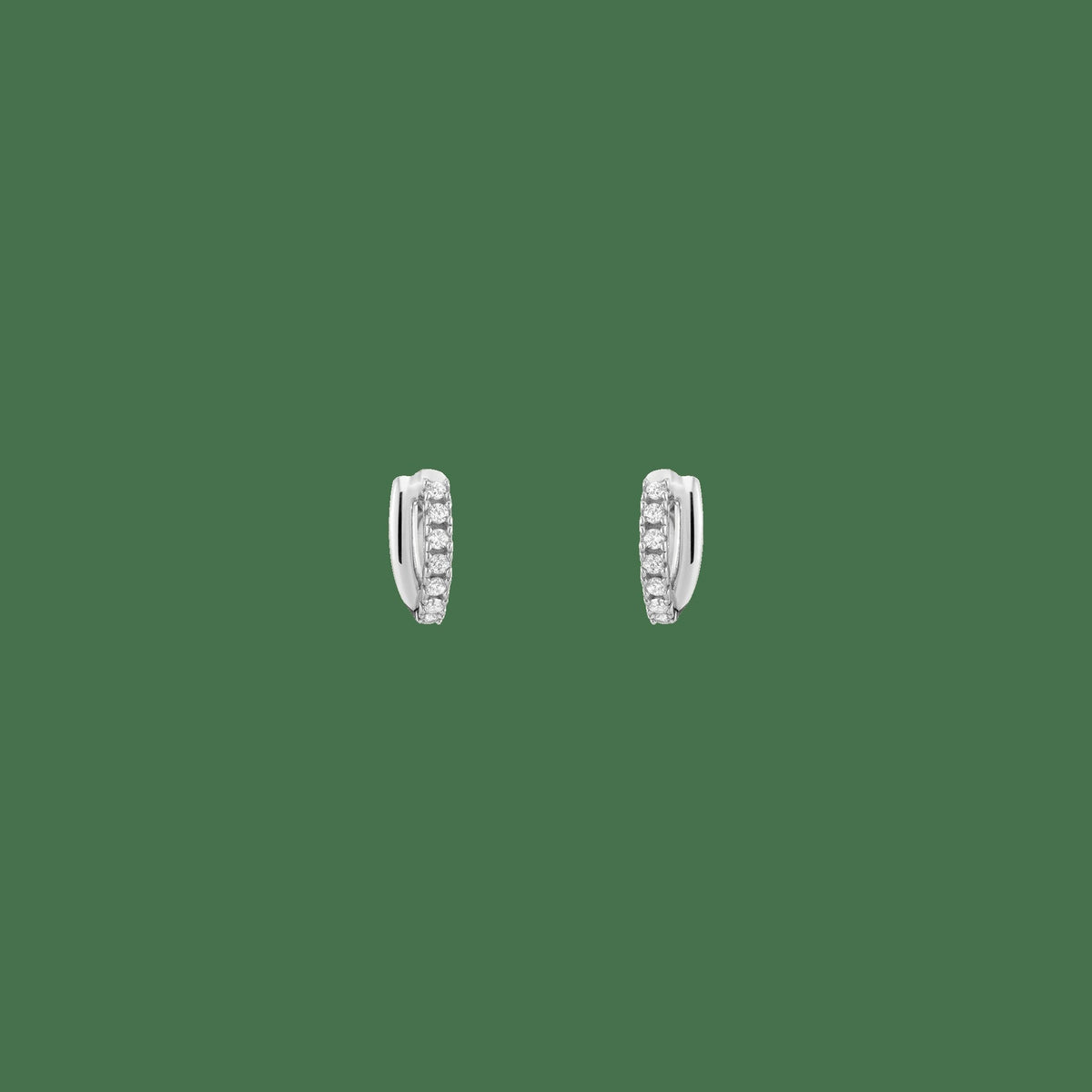 Diamond Crossover Huggie Earrings