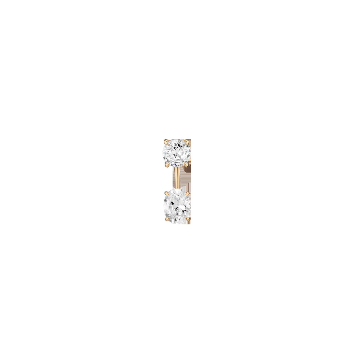 Lab Grown Diamond Ear Jacket - 1ct Oval Bottom Stone