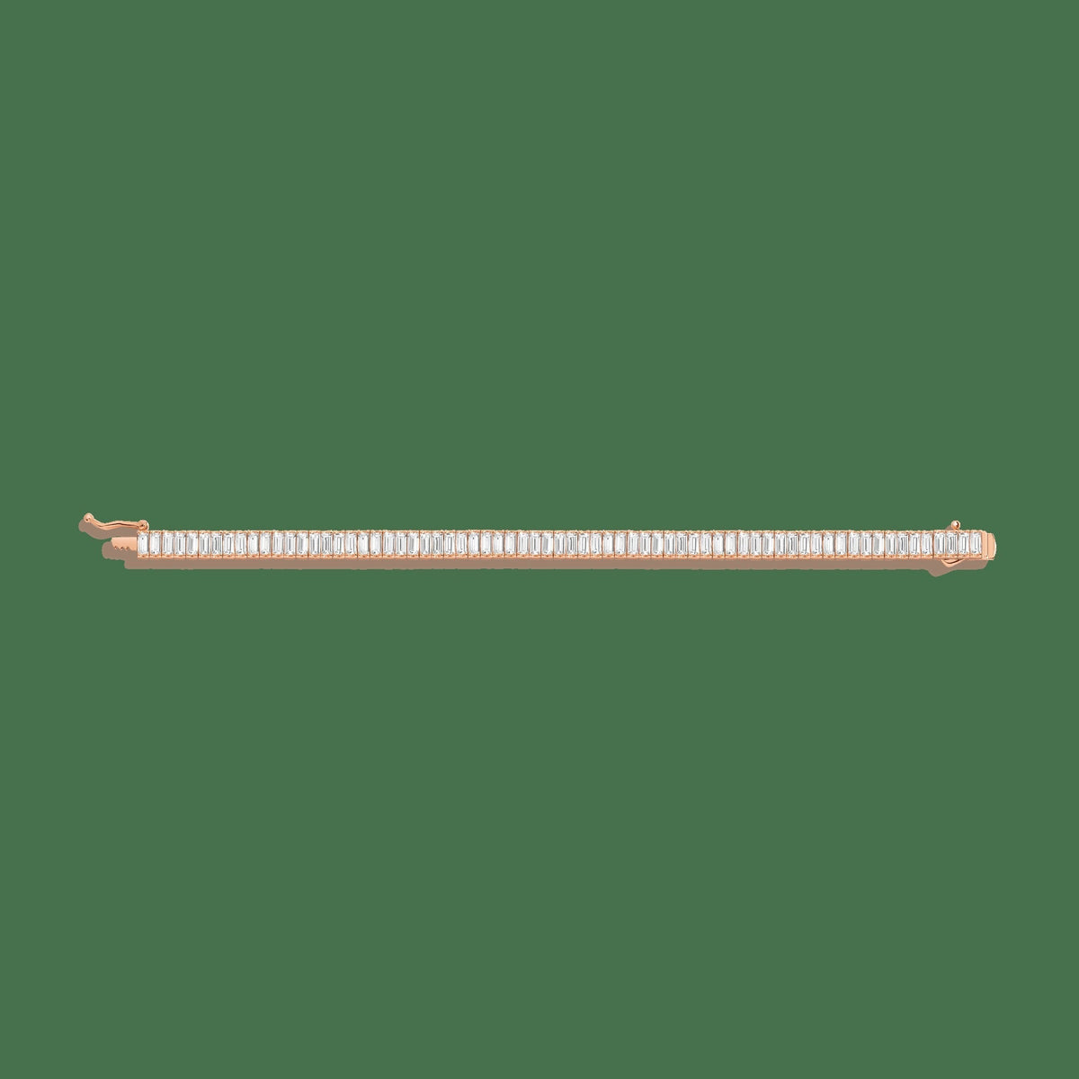 Lab Grown White Sapphire Baguette Tennis Bracelet - 12ct