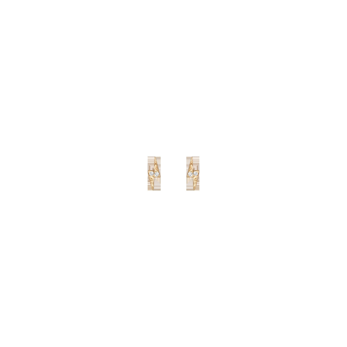 Lab Grown White Sapphire Bolt Stud Earrings - Flatback