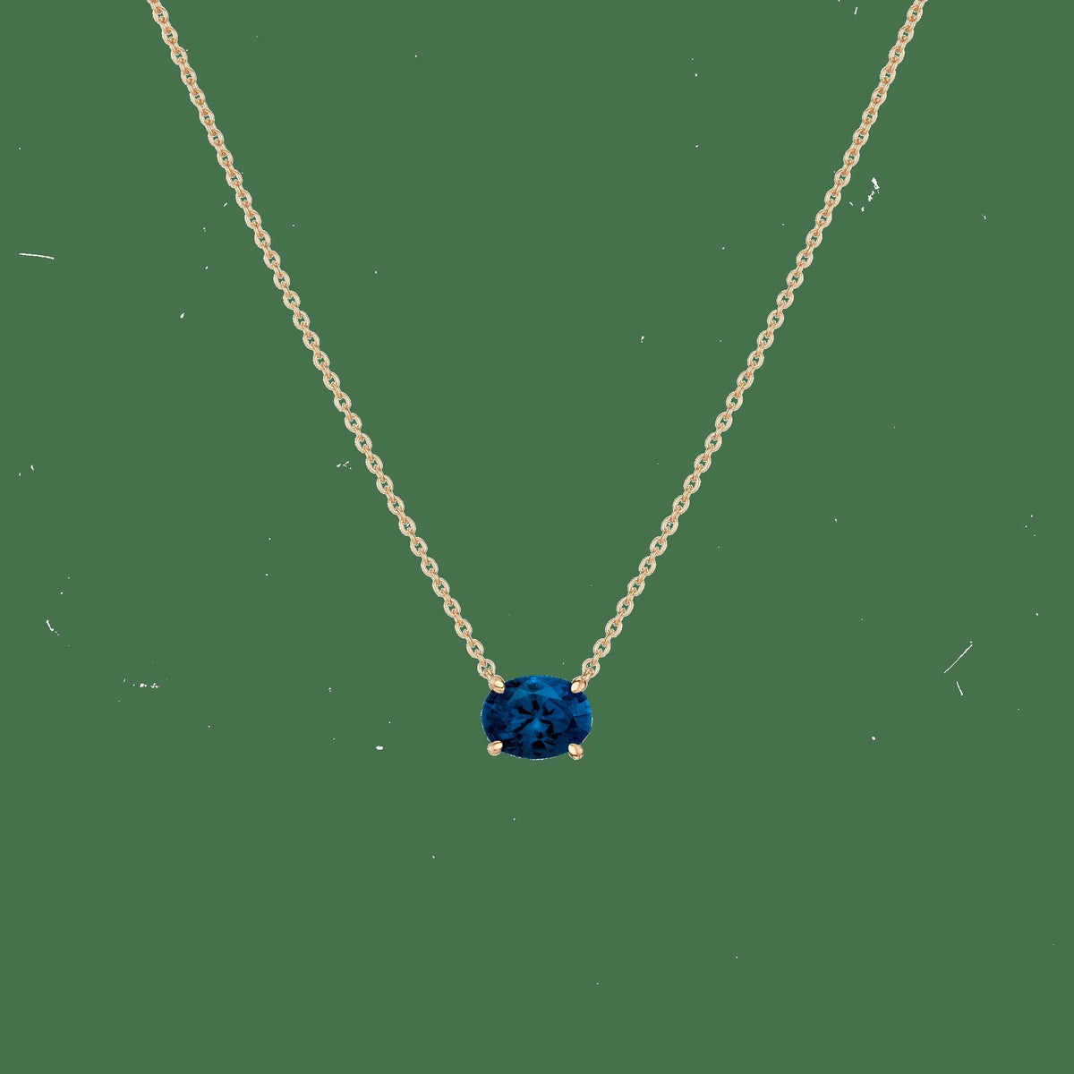 Oval Gemstone Solitaire Necklace