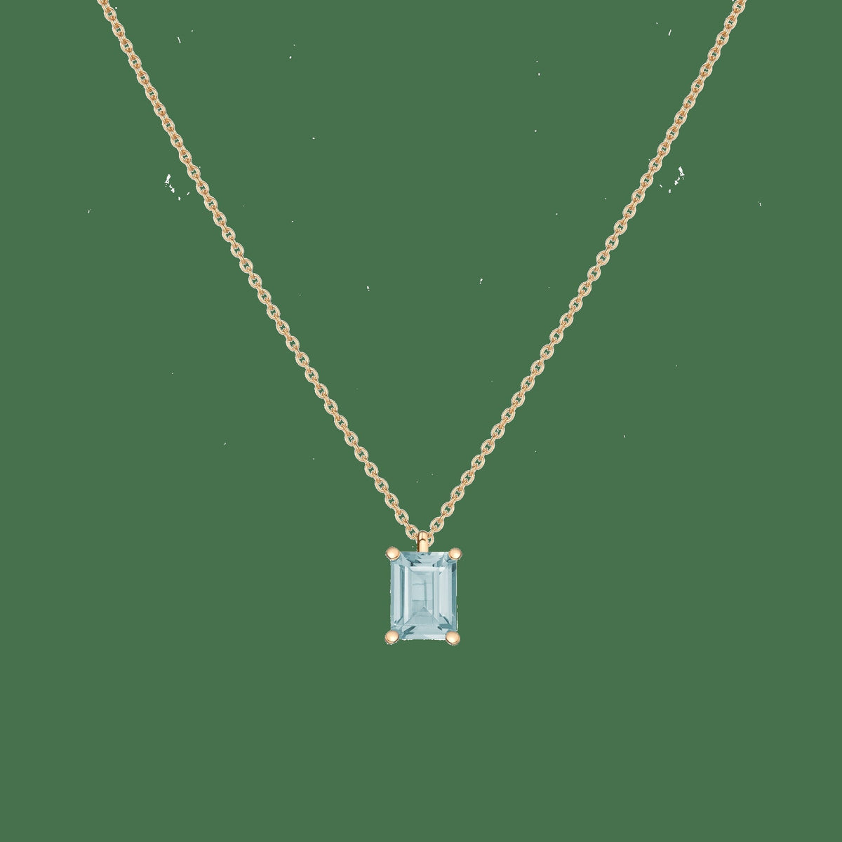 Emerald Gemstone Solitaire Necklace