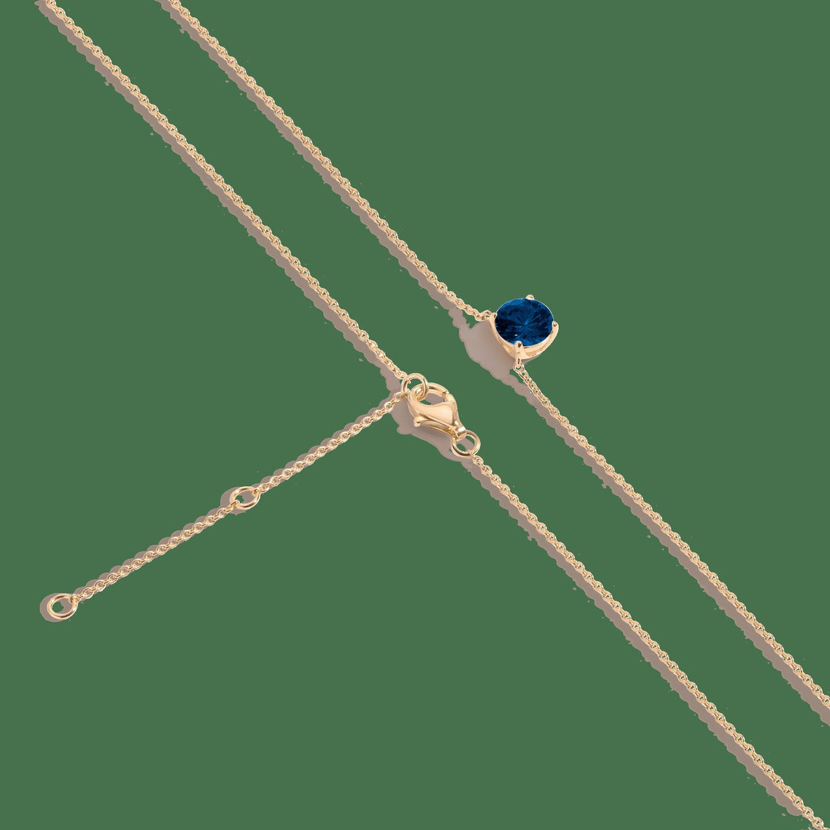 Round Gemstone Solitaire Necklace