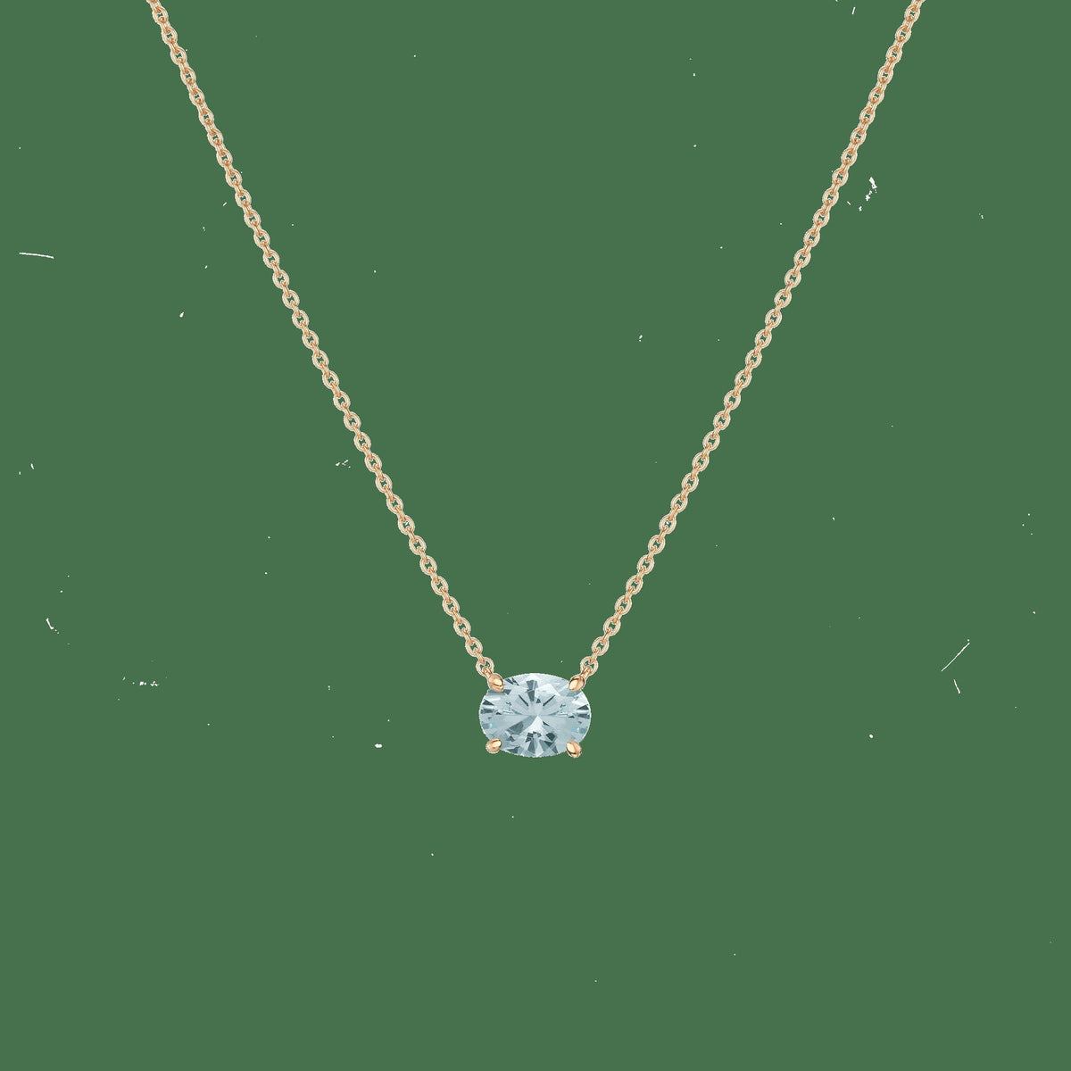 Oval Gemstone Solitaire Necklace