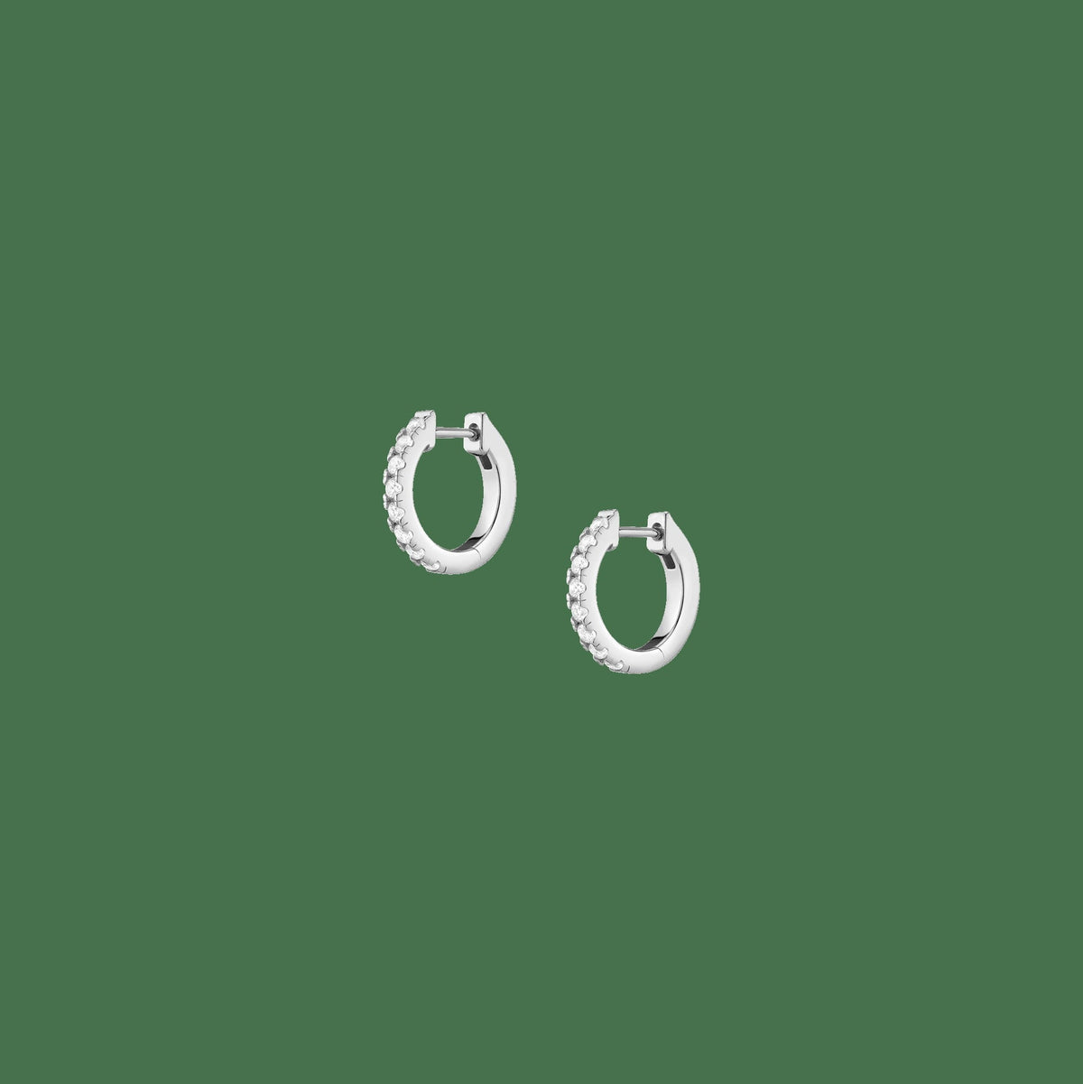 Lab Grown White Sapphire Huggie Earrings