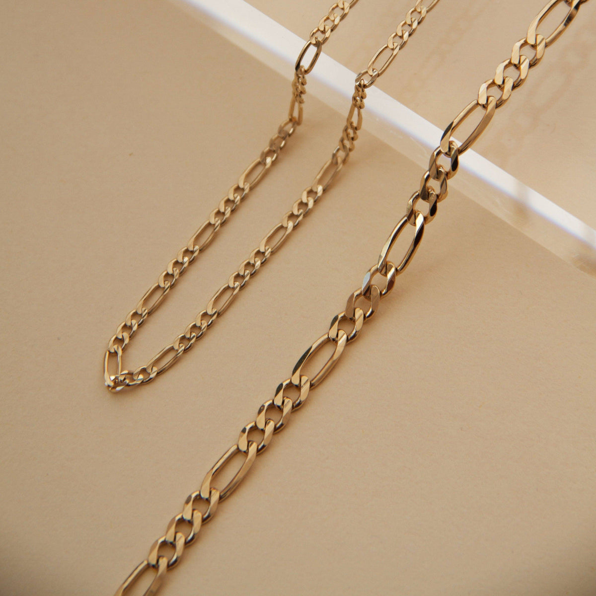 Large Gold Figaro Chain Necklace