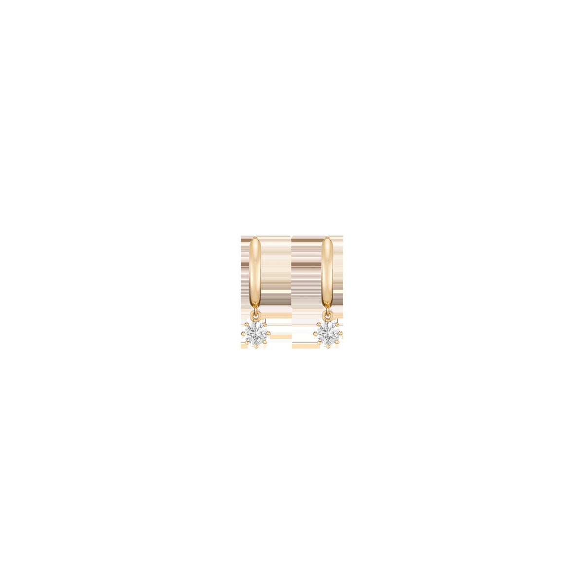 Lab Grown White Sapphire Drop Huggie Earrings