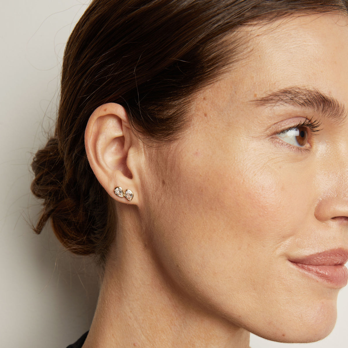 Georgian Toi et Moi Stud Earrings
