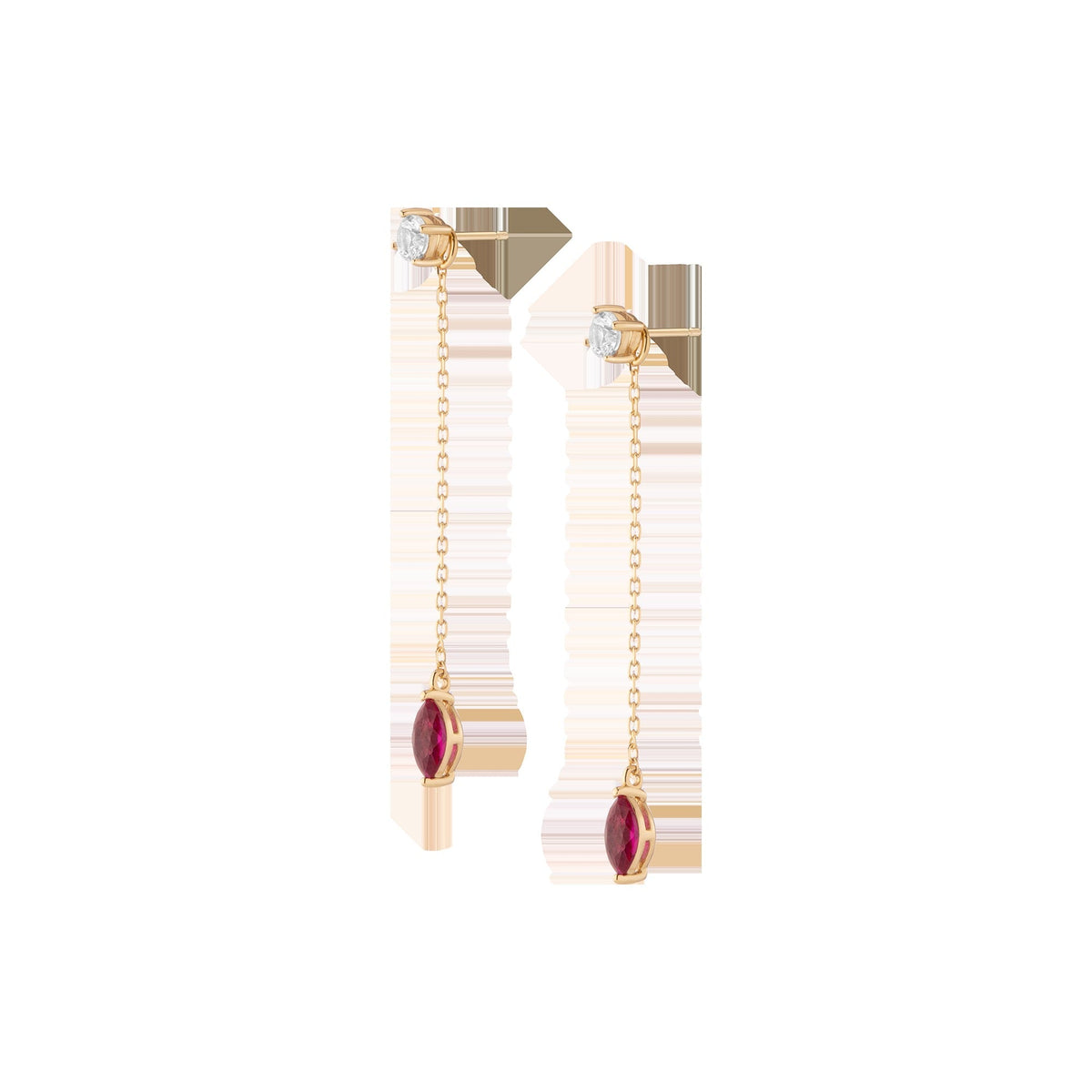 Aurate x Marilyn Monroe: Lab Grown Red Marquise Earring Threader