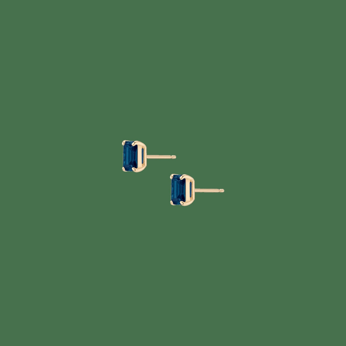 Emerald Gemstone Solitaire Stud Earrings