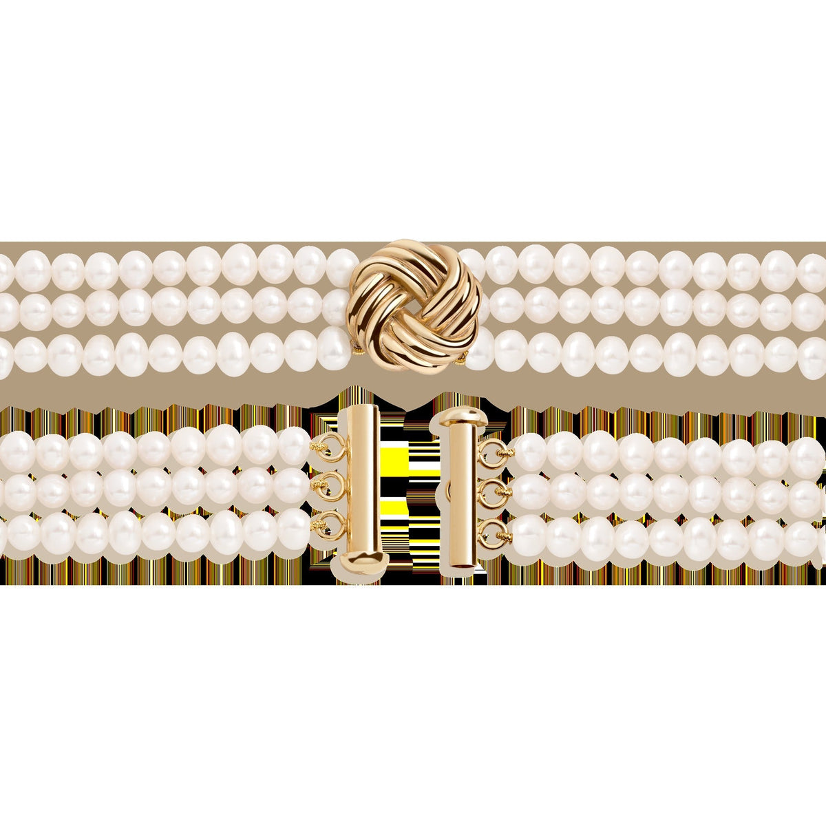Aurate x Marilyn Monroe: Gold Knot Pearl Necklace