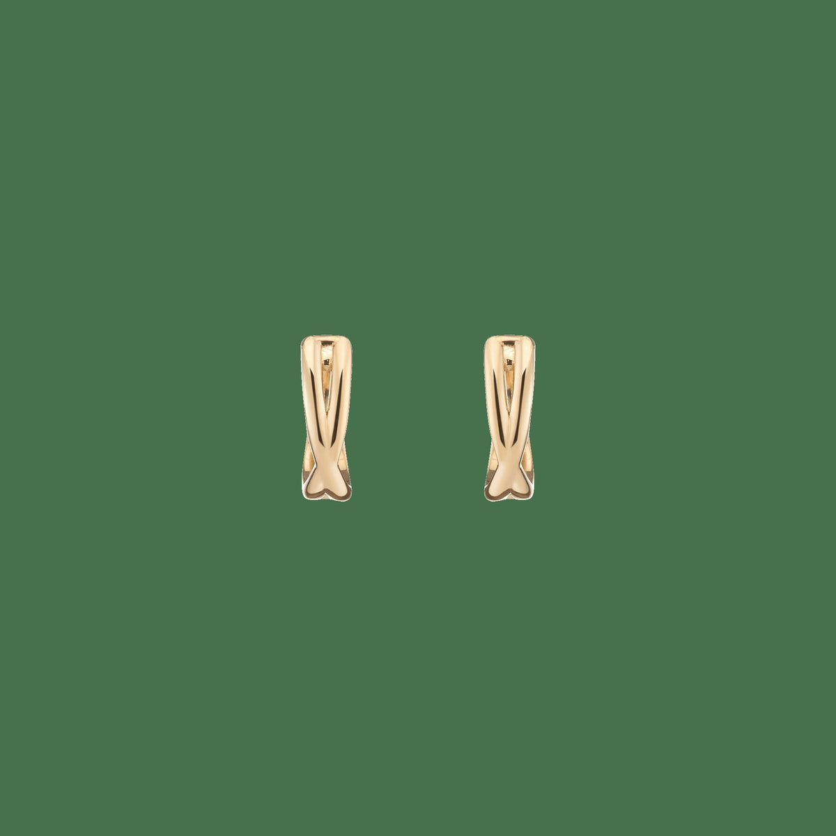 Crossover Huggie Earrings