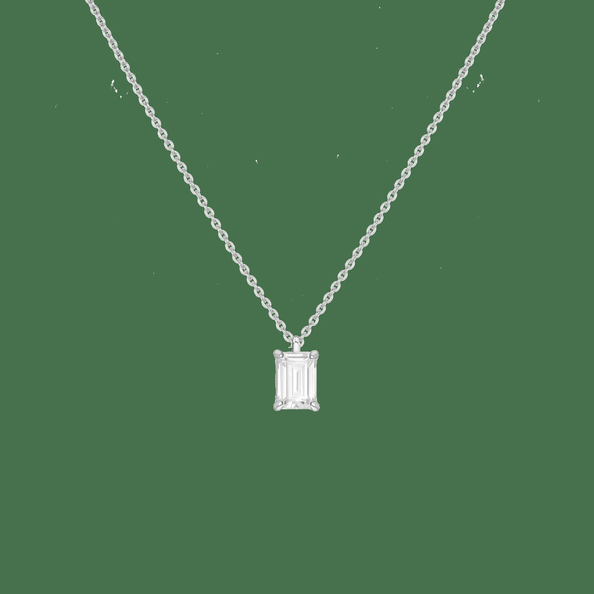 Emerald Gemstone Solitaire Necklace