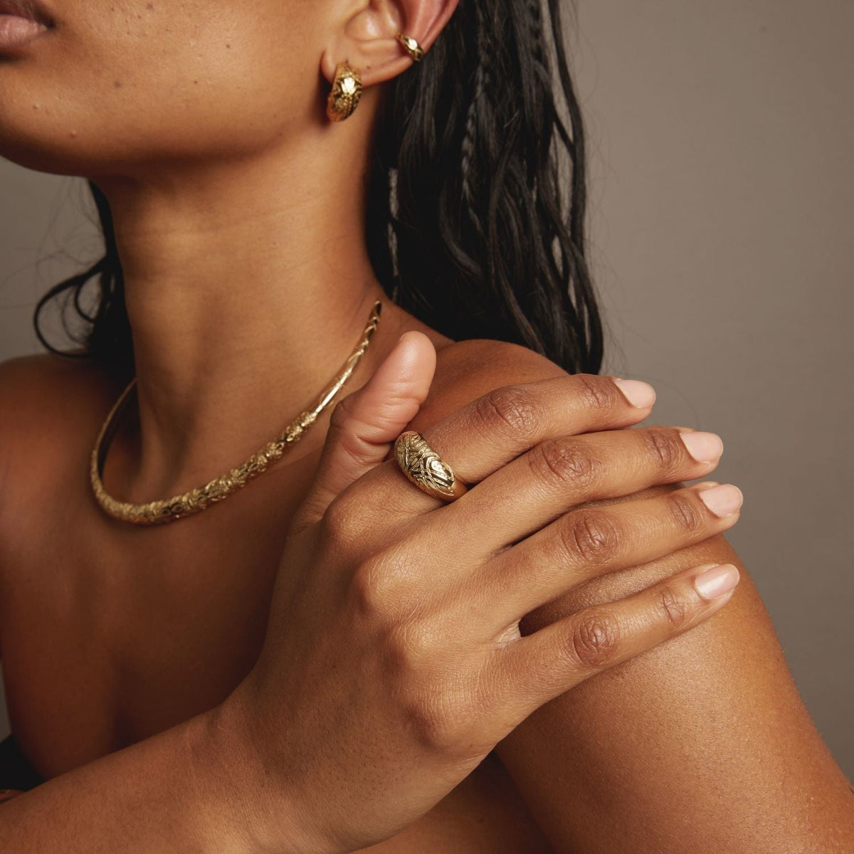 Aurate x Frye: Western Stitch Dome Ring