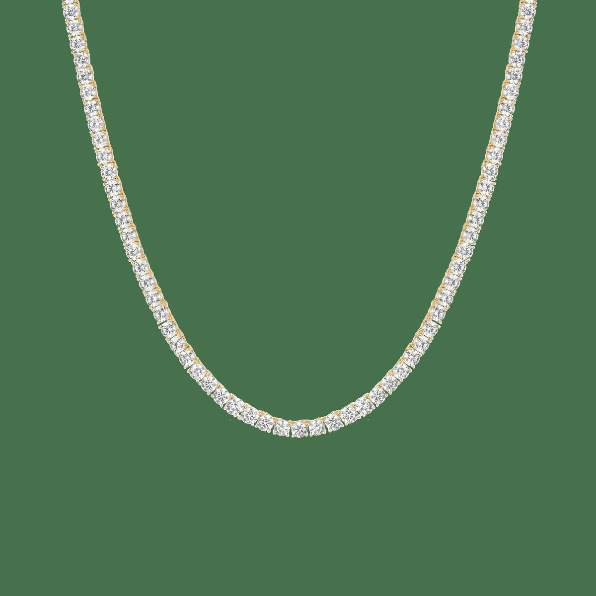 Lab Grown White Sapphire Tennis Necklace