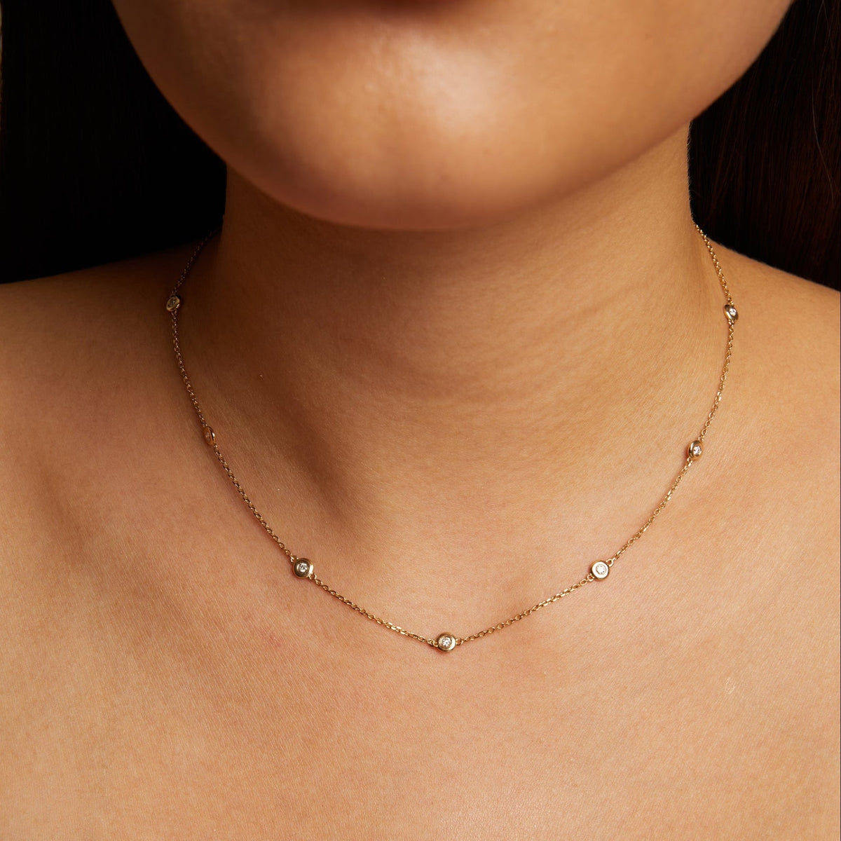 Bold Lab Grown Diamond Station Necklace