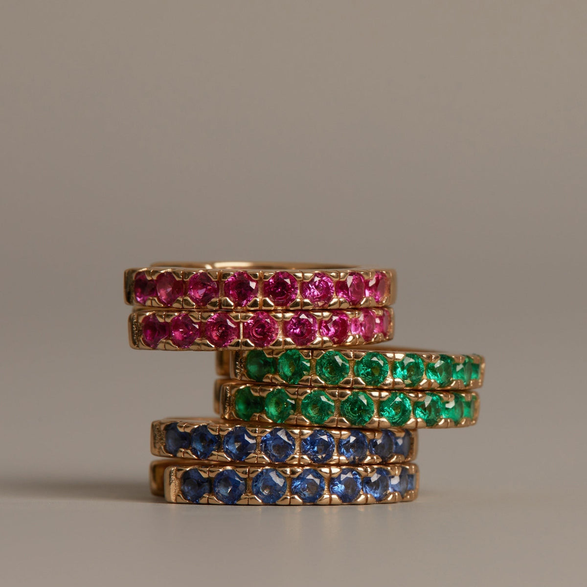 Lab Grown Red Ruby Huggie Earrings
