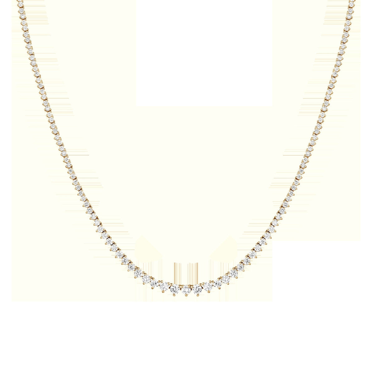 Everyday Three-Prong Graduated Tennis Necklace