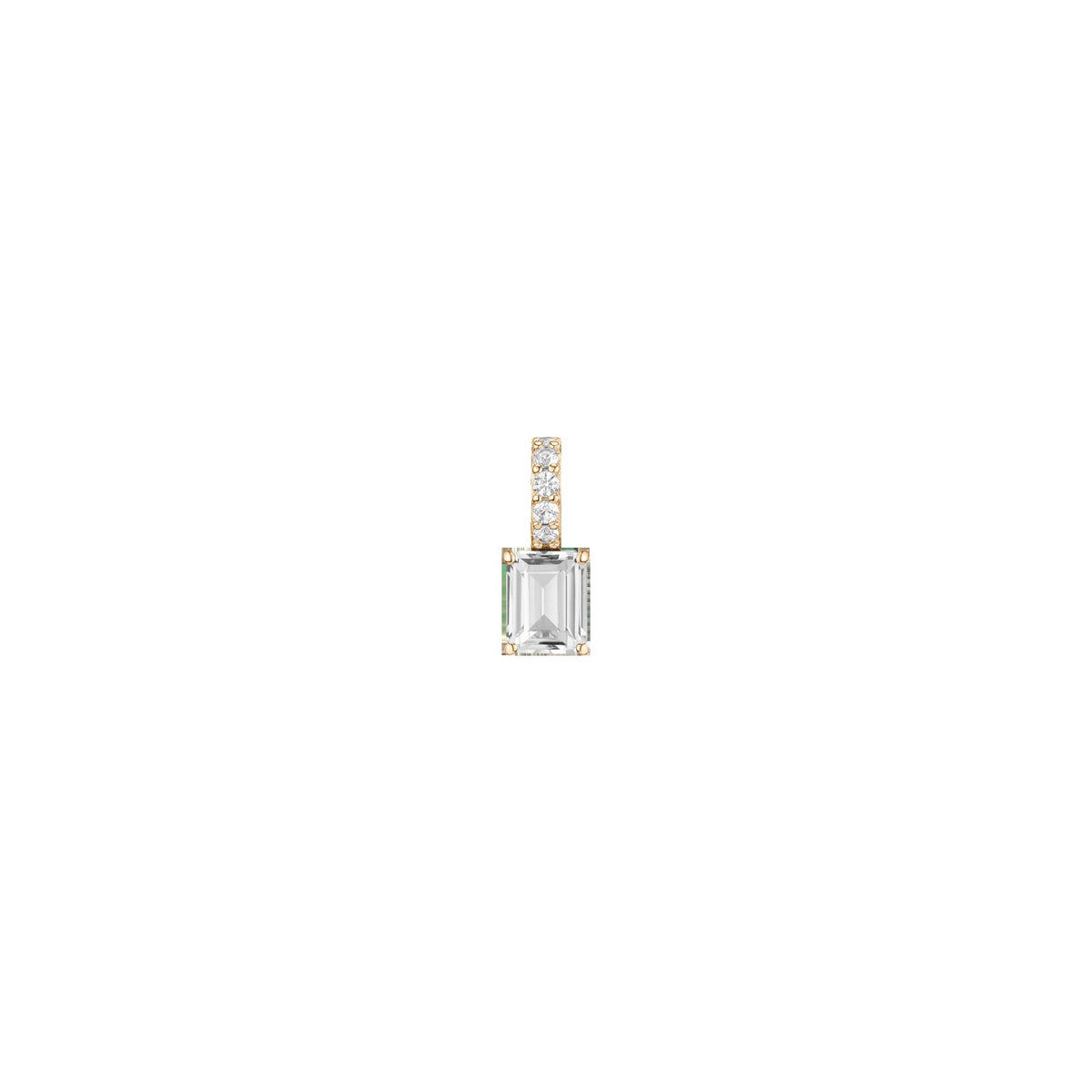 Emerald Cut Tennis Charm Pendant