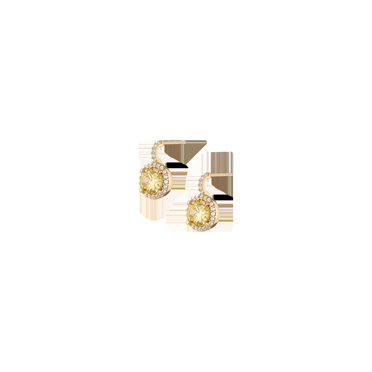 Lab Grown Canary Edwardian Earrings