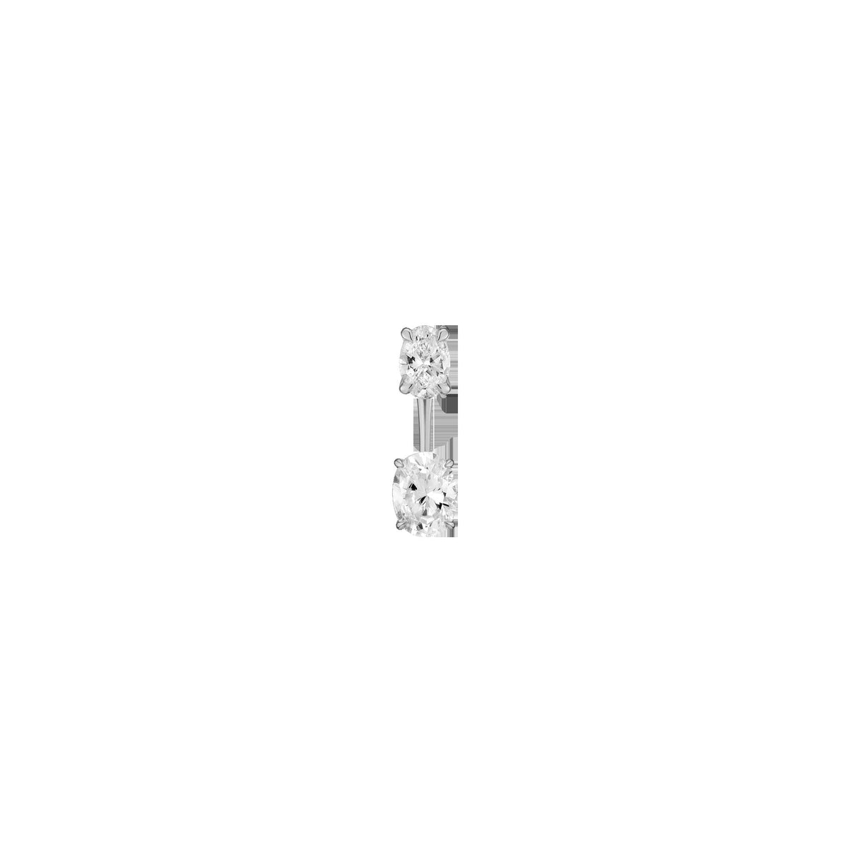 Lab Grown Diamond Ear Jacket - 1ct Oval Bottom Stone