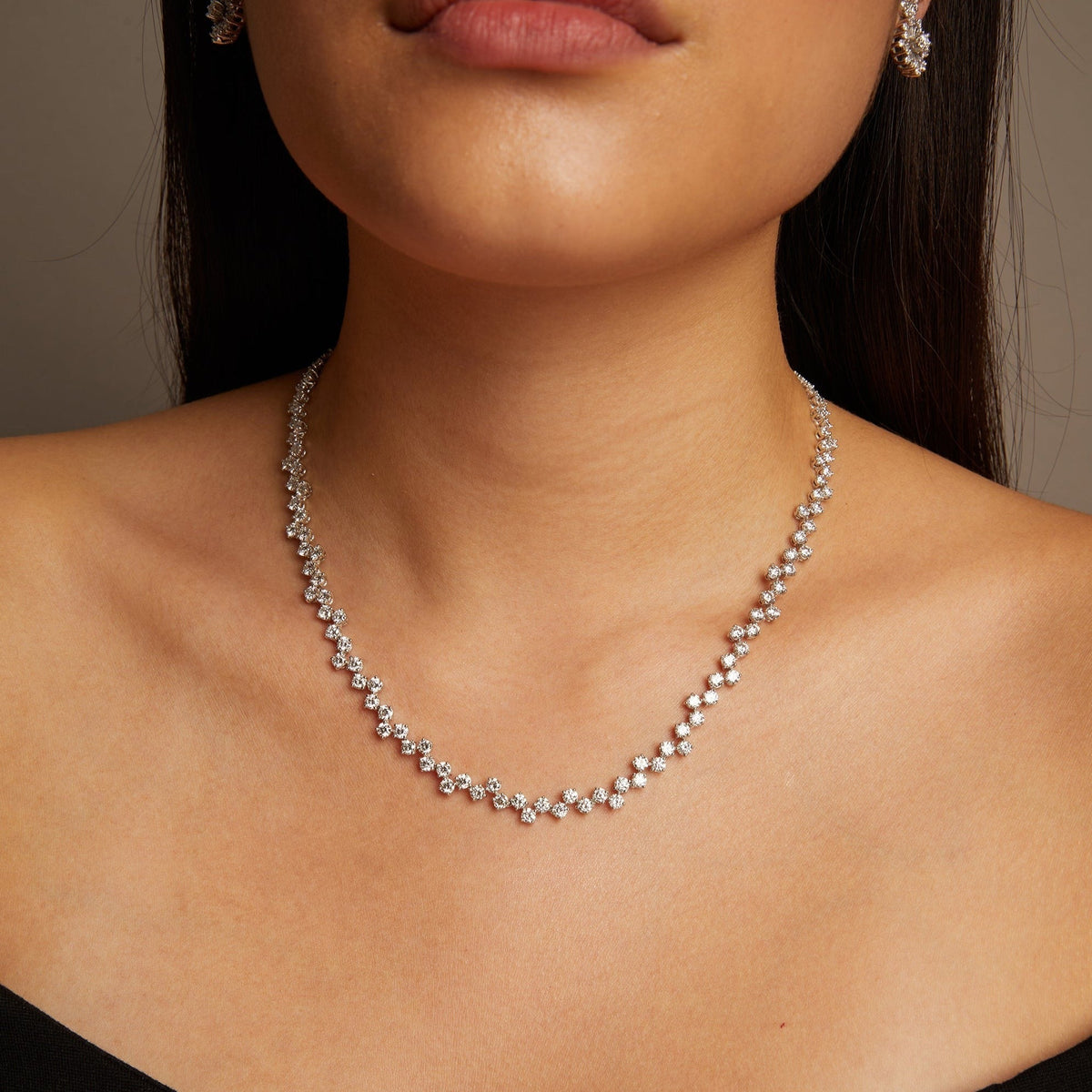 16ct Floating Lab Grown Diamond Tennis Necklace