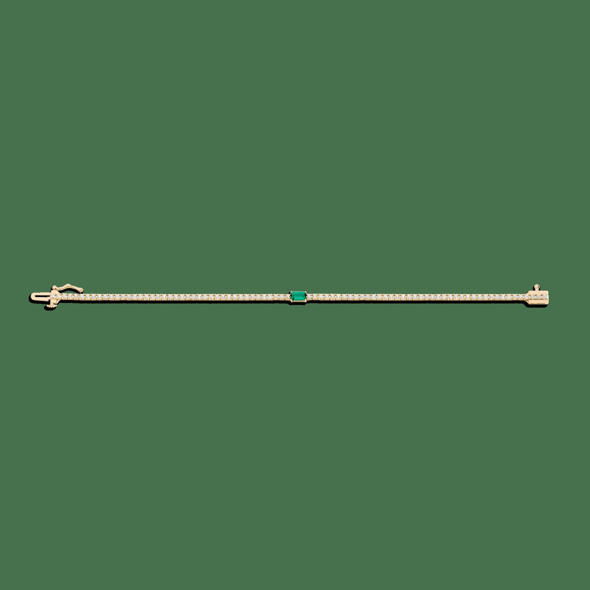 Lab Grown Diamond Tennis Bracelet with Emerald