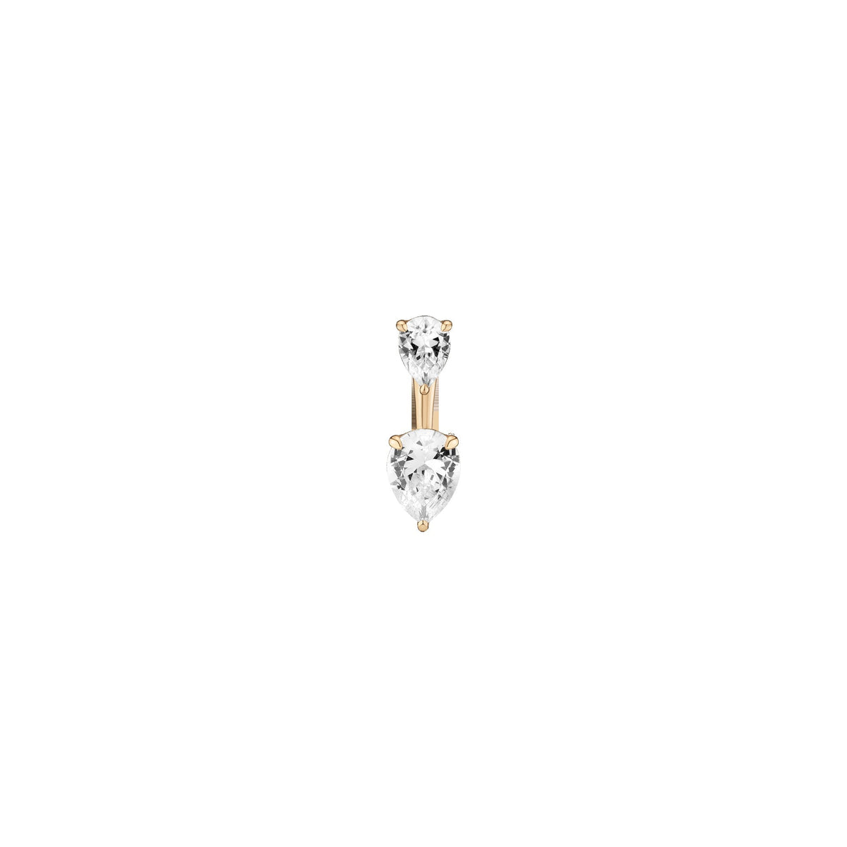 Lab Grown White Sapphire Ear Jacket - Pear Bottom Stone