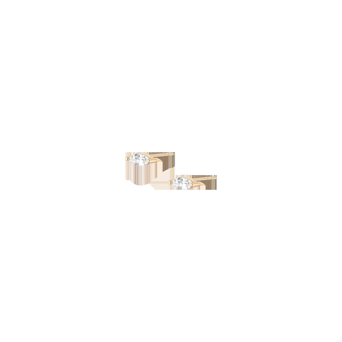 Lab Grown White Sapphire Marquise Stud Earrings