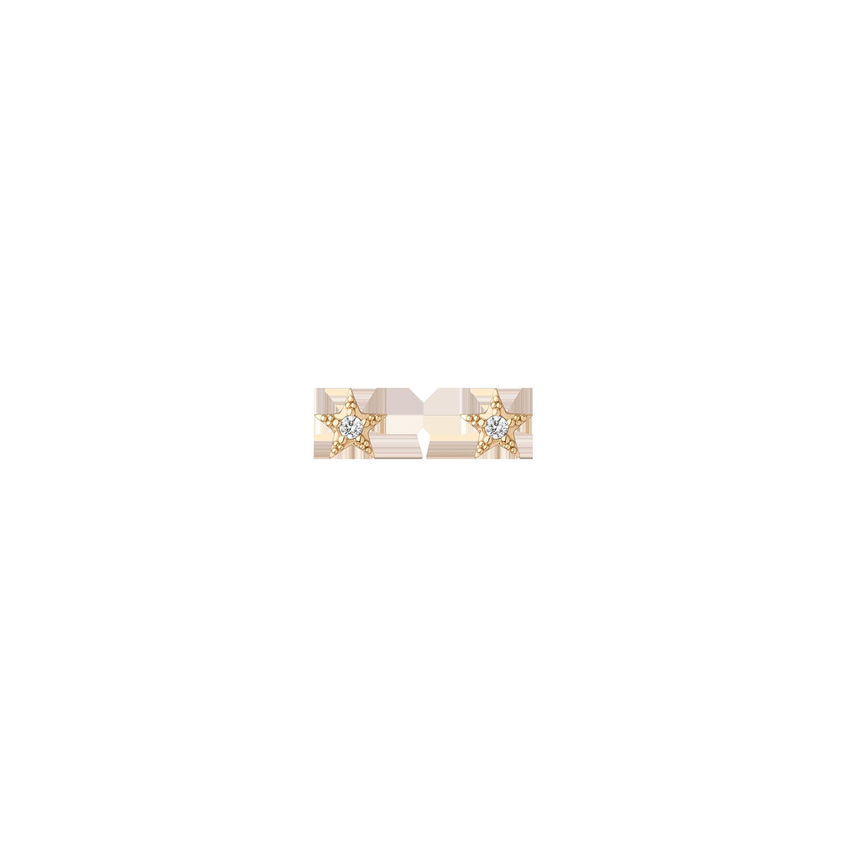 Lab Grown White Sapphire Star Stud Earrings