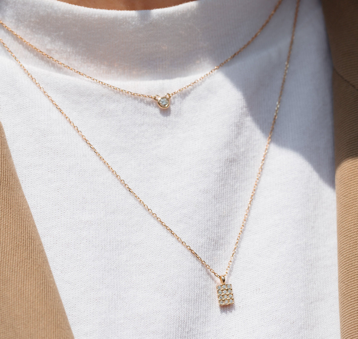 Mini Diamond Bezel Necklace