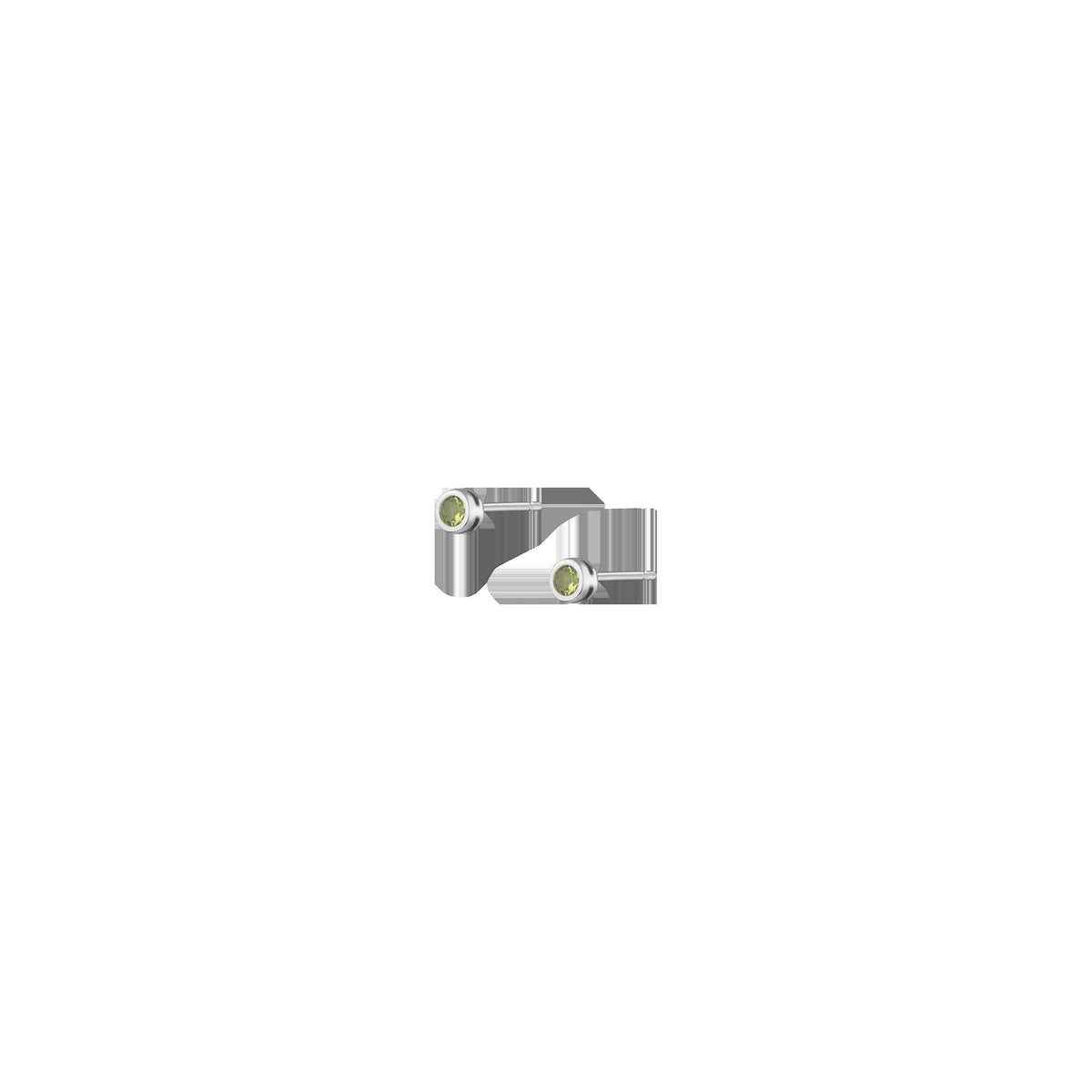 Aurate x Wilson: Lab Grown Peridot Bezel Stud Earrings