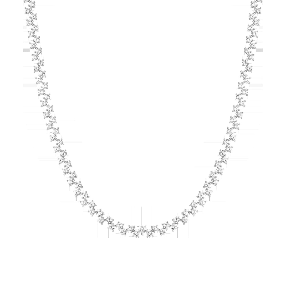 Floating Lab Grown White Sapphire Tennis Necklace