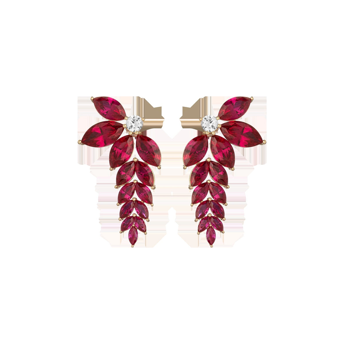 Aurate x Marilyn Monroe: Lab Grown Red Marquise Waterfall Earrings