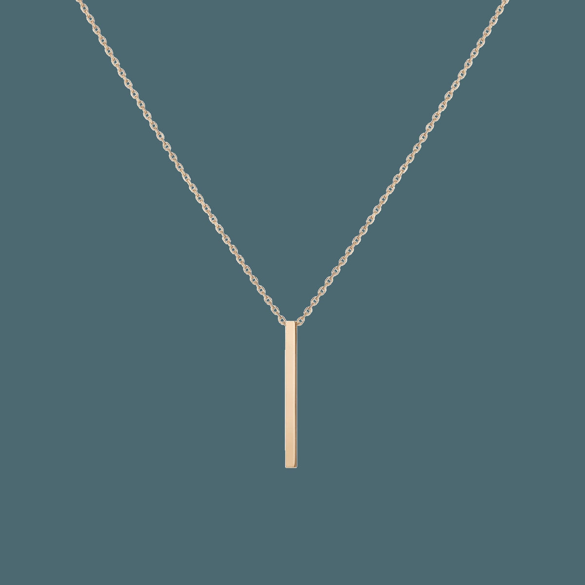 Short Gold Bar Drop Necklace