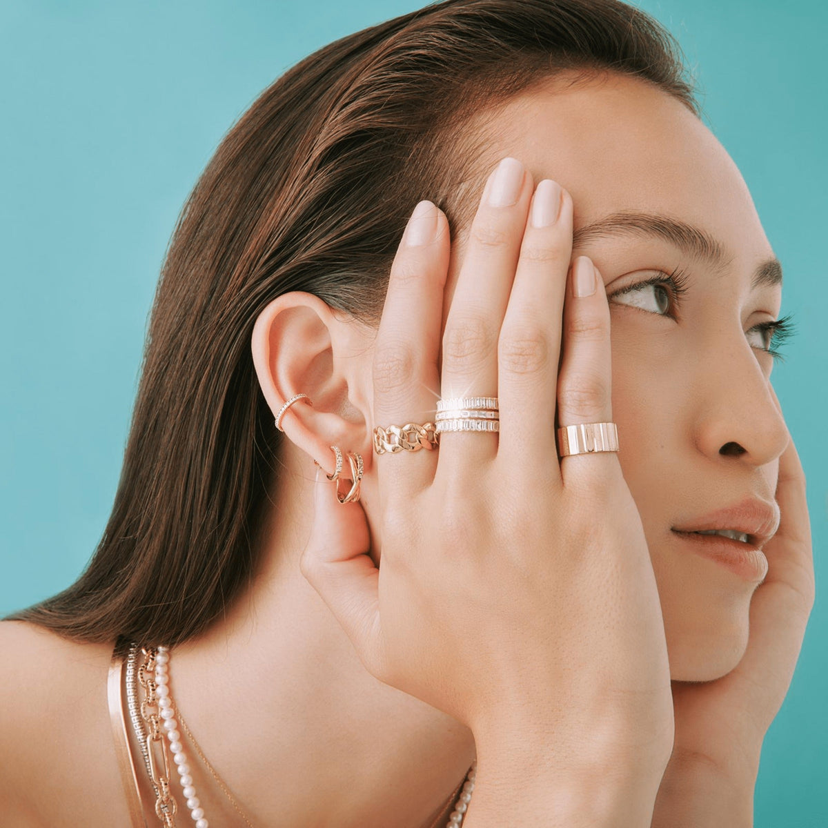 Diamond Crossover Huggie Earrings