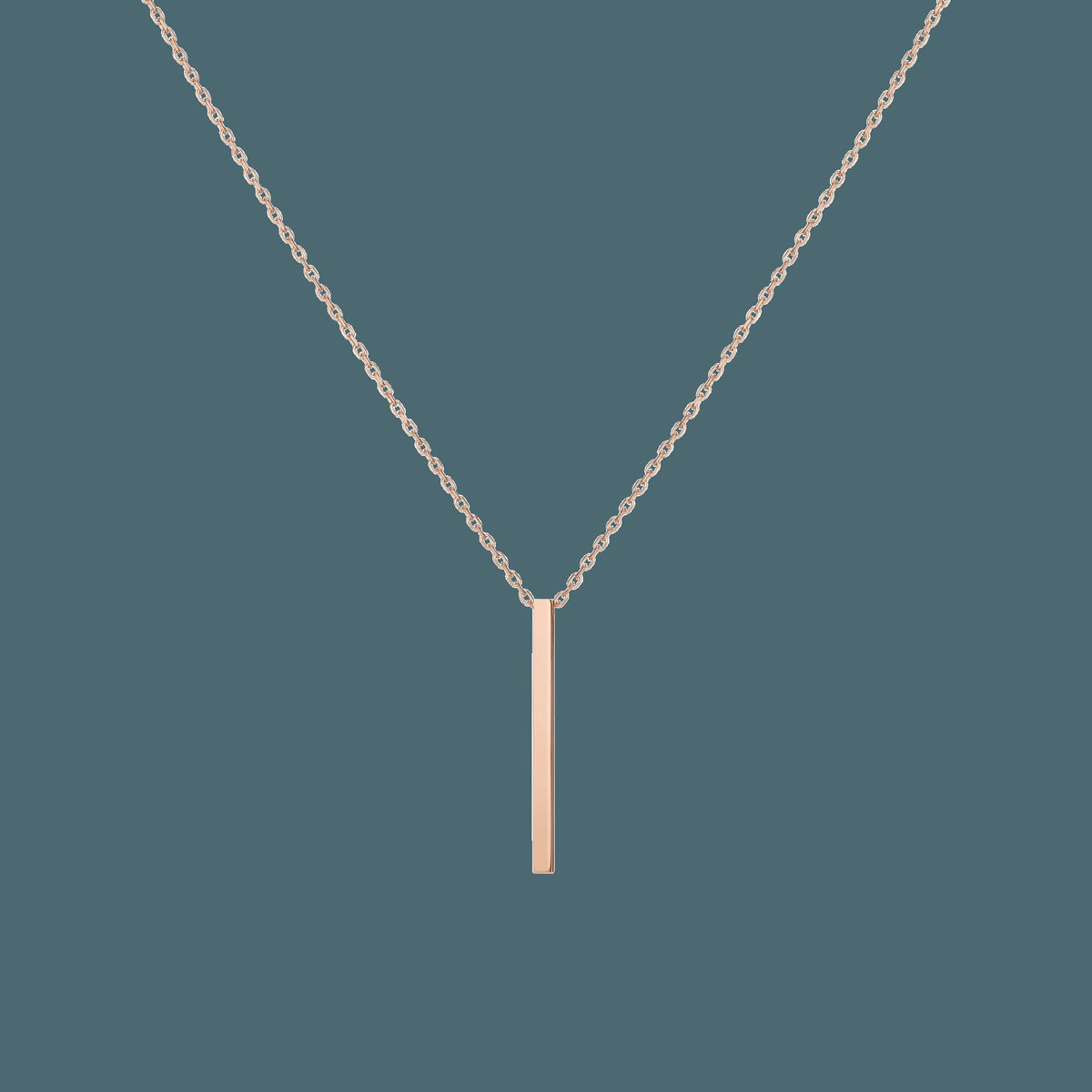 Short Gold Bar Drop Necklace