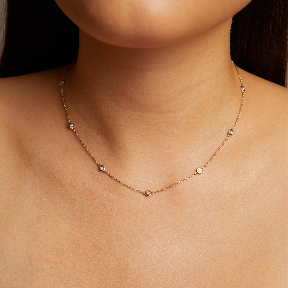 Bold Lab Grown Diamond Station Necklace