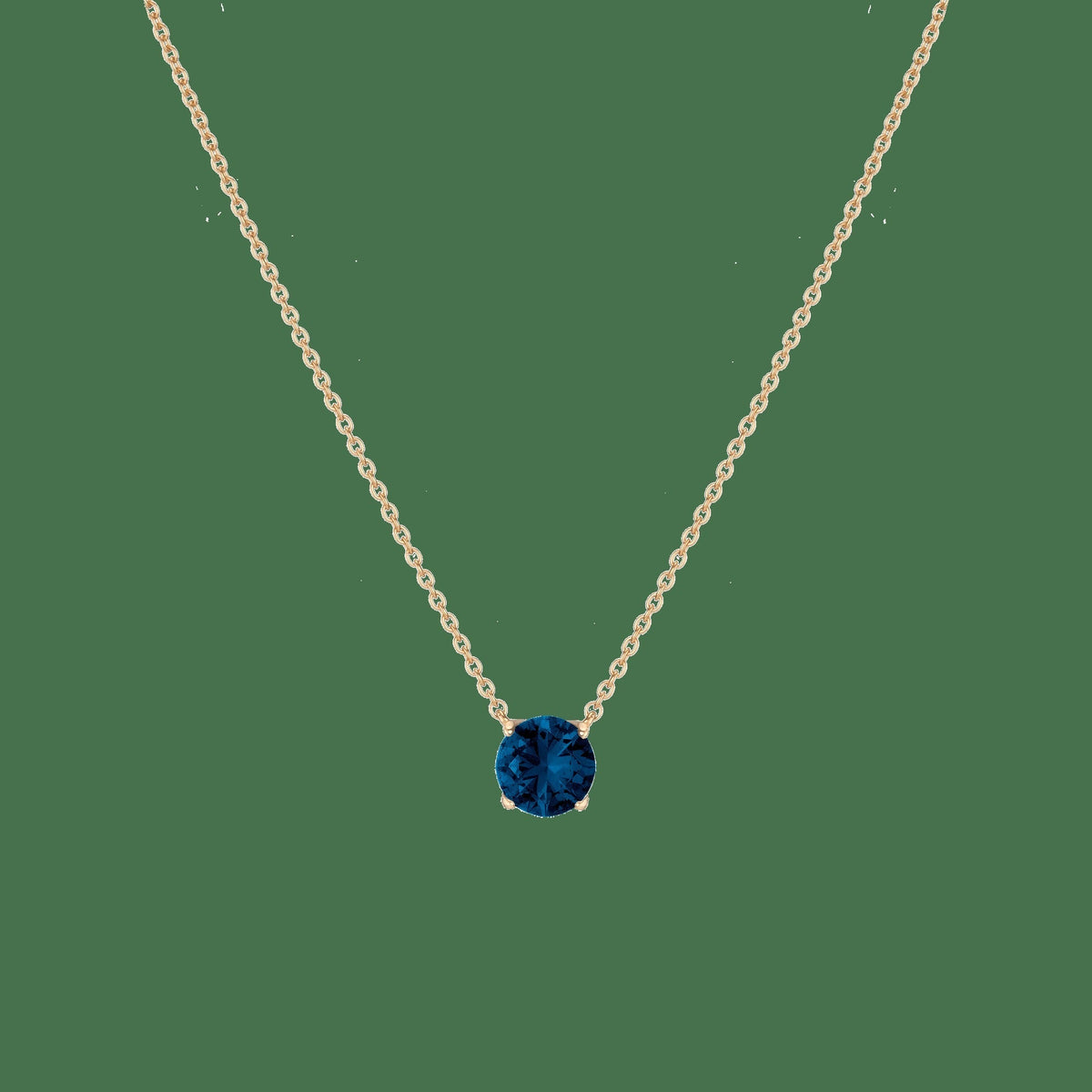Round Gemstone Solitaire Necklace