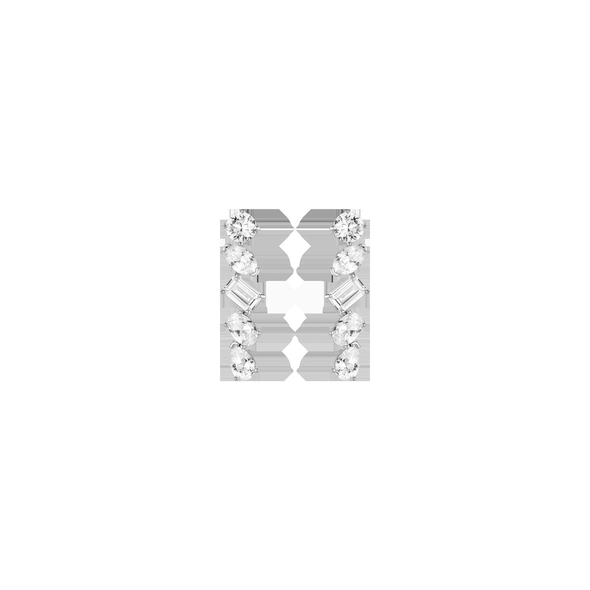 Lab Grown White Sapphire Mixed Shape Tennis Earrings