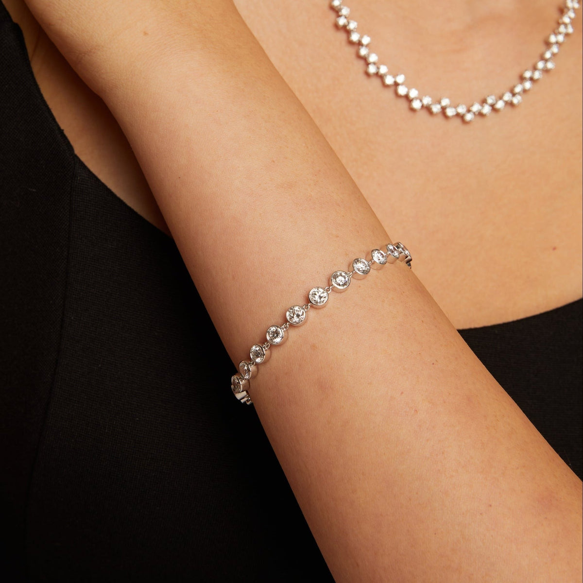 7ct Lab Grown Diamond Tennis Chain Bracelet